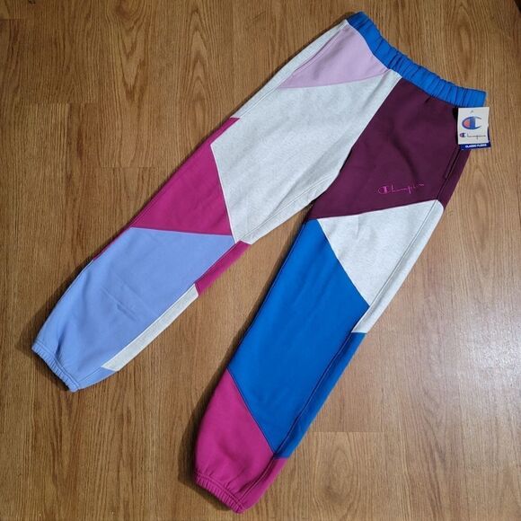 Champion Reverse Weave Classic Fleece Patchwork Men's Joggers Pants Size Small S - Picture 1 of 9